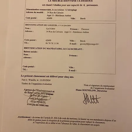 Appartement L'aeroplage, Standing Renove 40metres Berck
